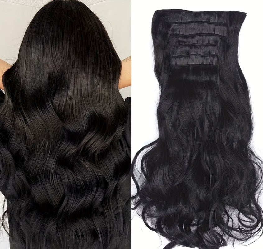 6pcs Heat Resistant 56cm Body Wave Clip-In Hair Extensions