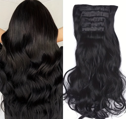 6pcs Heat Resistant 56cm Body Wave Clip-In Hair Extensions