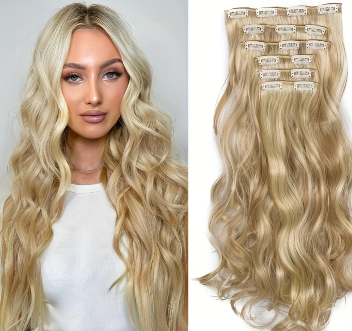 6pcs Heat Resistant 56cm Body Wave Clip-In Hair Extensions