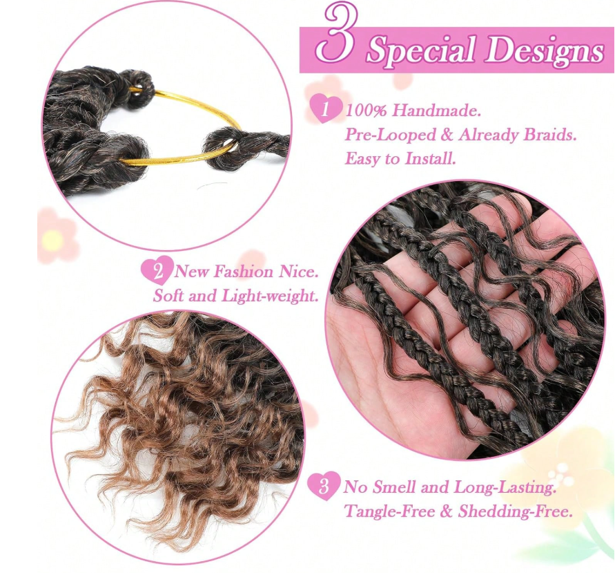 8 Pack Boho Box Braids